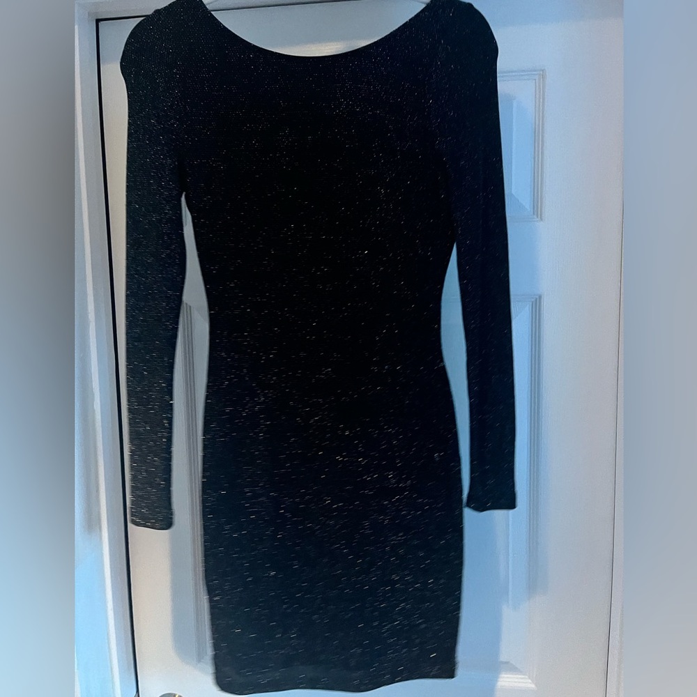 Lulus black sparkly mini dress- size medium